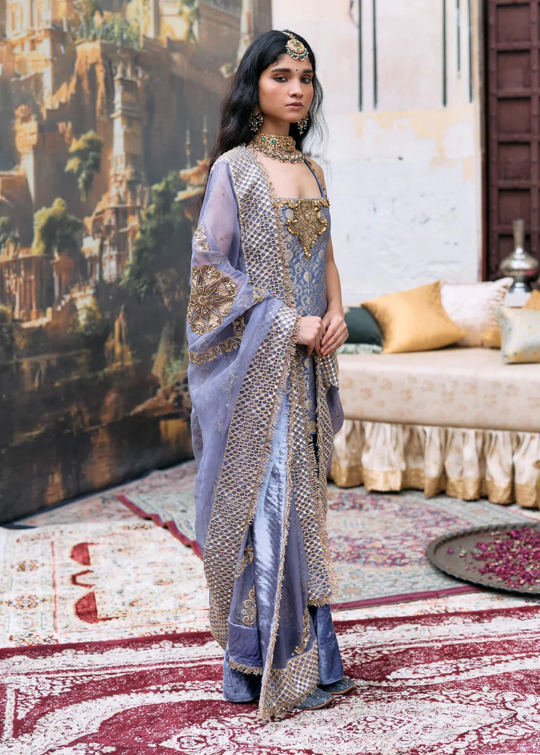 Sparkling Lilac Maitri Kurta Set Perfect for Weddings, Festivals, and Party Occasions