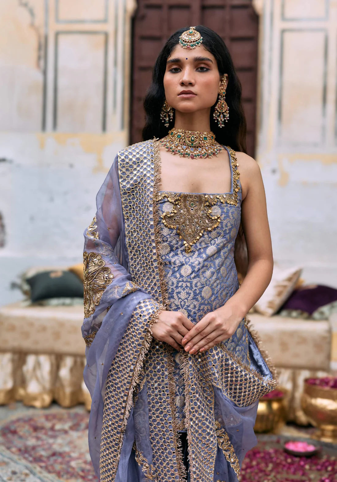 Sparkling Lilac Maitri Kurta Set Perfect for Weddings, Festivals, and Party Occasions