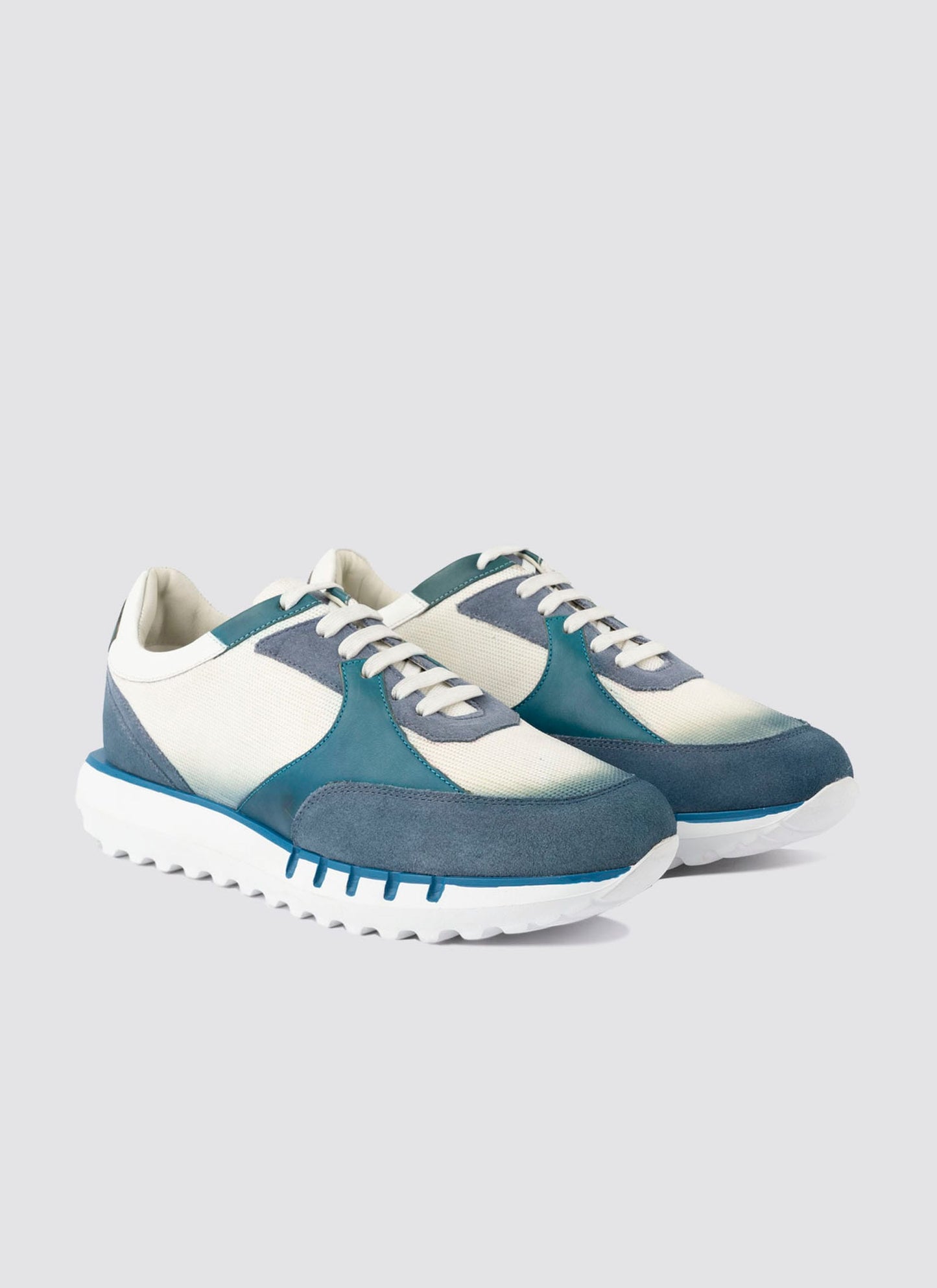 Sleek Caspian Blue Sneakers for Men with Modern Style and Comfort