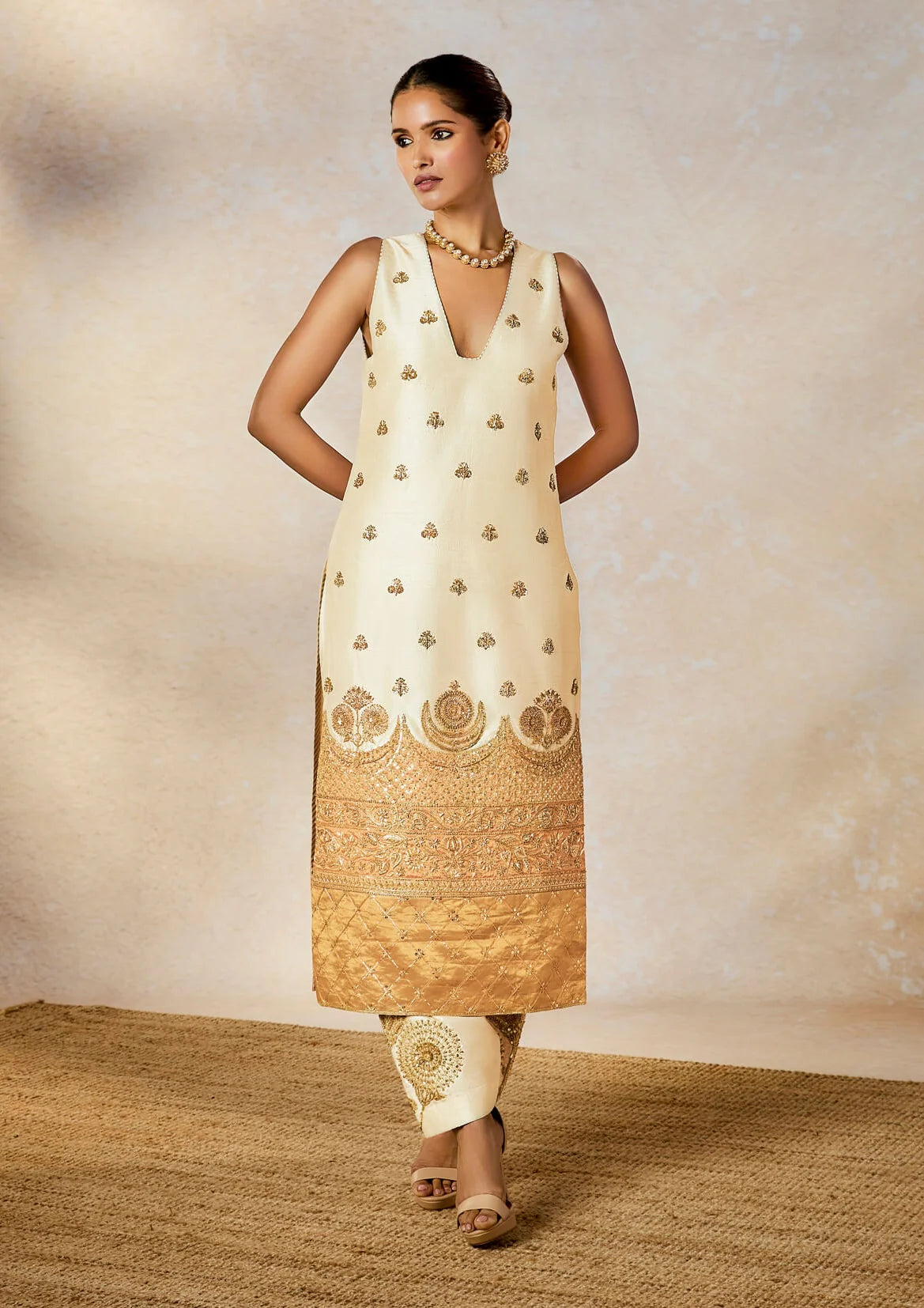 Stylish Ethnic Kalakand Kurta and Salwar Set for Party and Festive Occasions