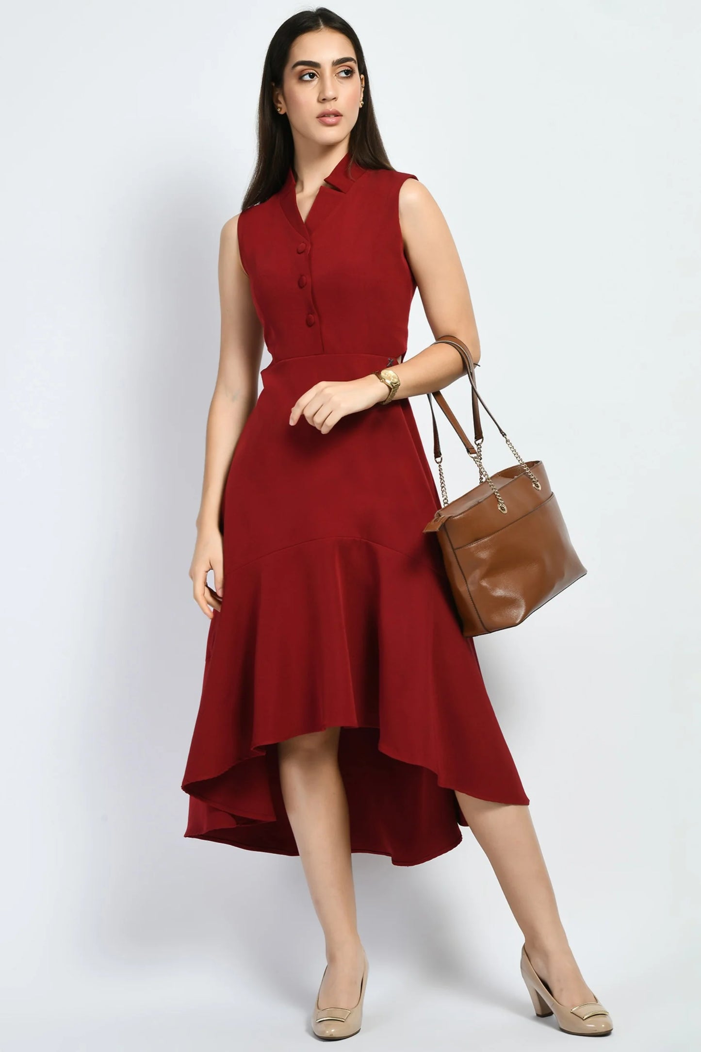 Fashionable Women Red Maxi Dress Featuring Vivacity Cut Out Details Perfect for Party Wear, Lounge, and Evening Fashion