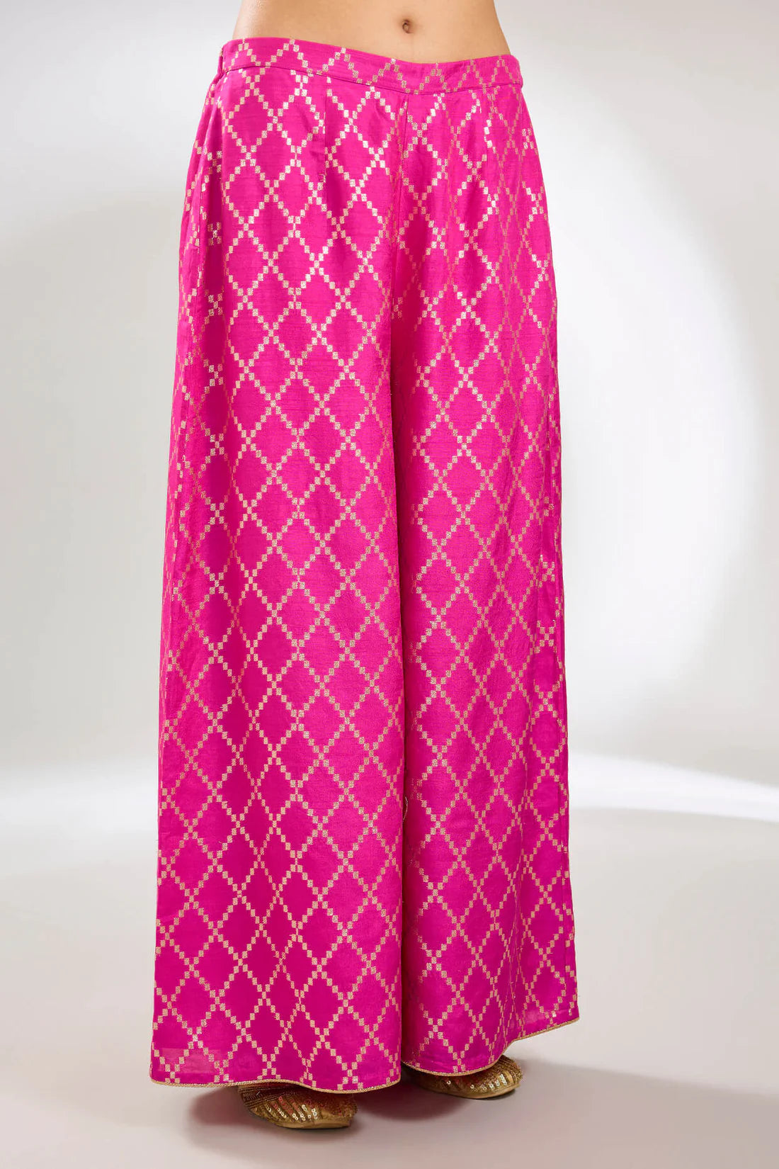 Glamorous Hot Pink Embroidered Kurta and Pant Set Perfect for Festive Gatherings and Parties