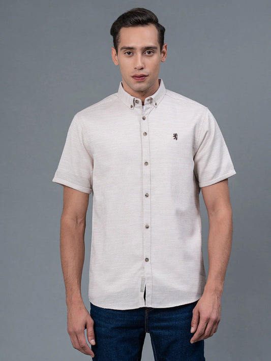 Modern Men’s Half Sleeve Button Down Shirt with Sleek Minimalistic Design