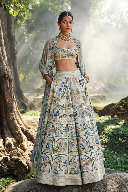 Stunning Woodelia Embroidered Silk Lehenga Set Crafted for Wedding Functions and Festive Wear