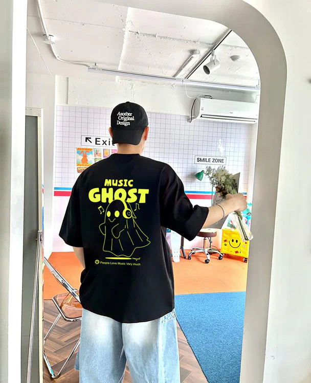 Stylish Black Oversized T Shirt for Men with Printed Back Ideal for Daily Outfits, Streetwear, and Relaxed Fashion