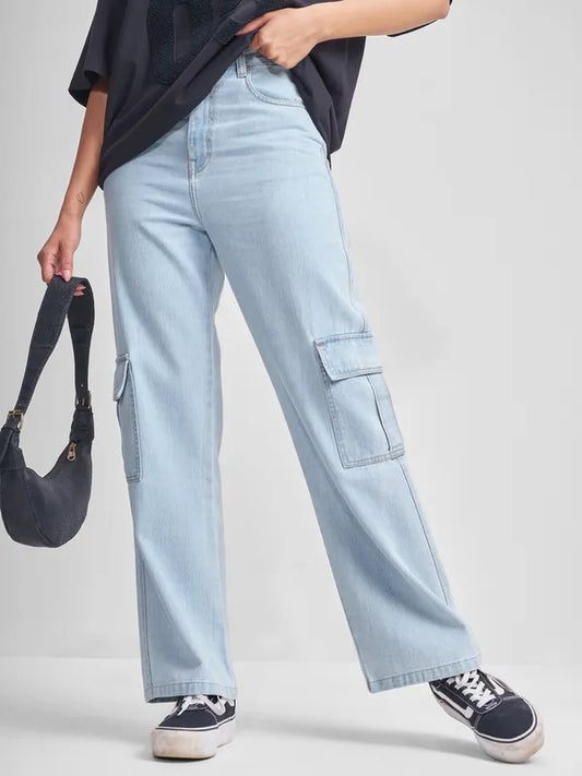 Soft Denim Women Blue Flared Jeans with Stretchable Comfort