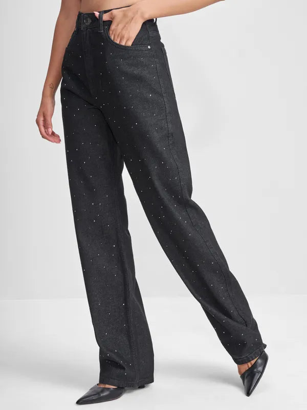 Relaxed Women Black Dad Fit Jeans Ideal for Travel Lounging and Casual Everyday Wear