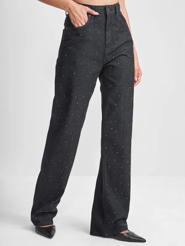 Relaxed Women Black Dad Fit Jeans Ideal for Travel Lounging and Casual Everyday Wear