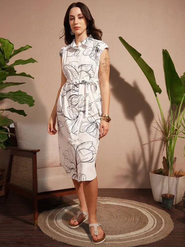 Premium Quality Women Shirt Dress with Printed Design Suitable for Brunch, Travel, and Smart Casual Looks