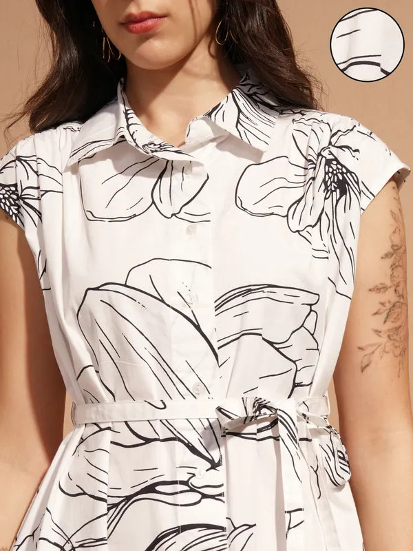 Premium Quality Women Shirt Dress with Printed Design Suitable for Brunch, Travel, and Smart Casual Looks