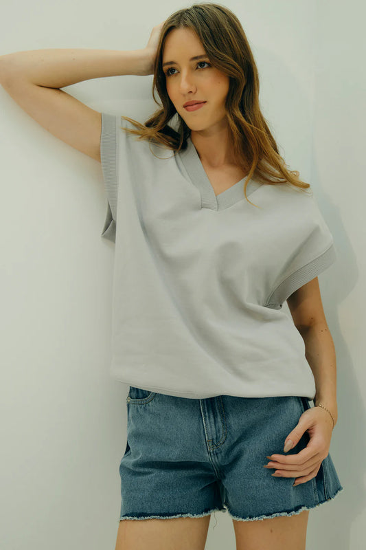 Everyday Wear Women’s Cotton Oversized V Neck T Shirt with Comfortable Silhouette and Soft Material
