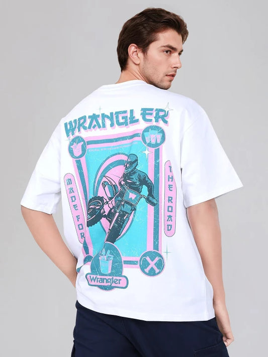 Exclusive White Crew Neck T-Shirt with Back Print Men’s Relaxed Fit Streetwear Style