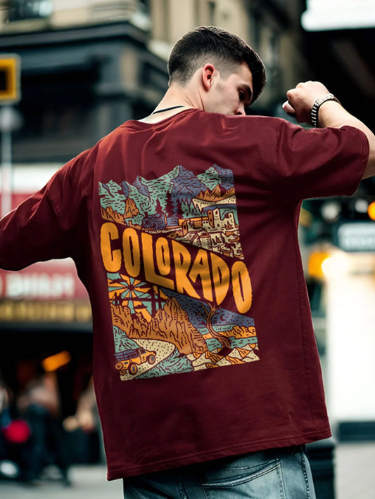 Stylish Colorado Oversized Tee Men’s Casual and Holiday Streetwear Style