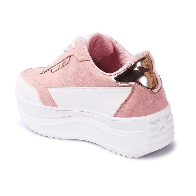 Fashionable Leather Women Sneakers with Cushioned Insole for All Day Comfort