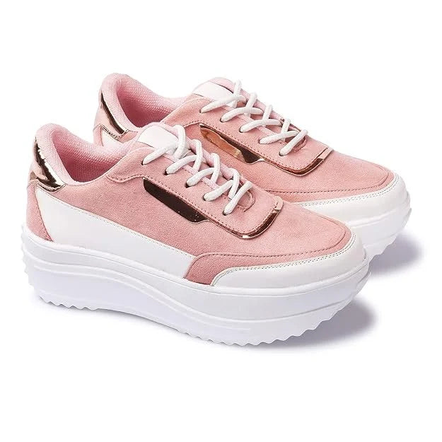 Fashionable Leather Women Sneakers with Cushioned Insole for All Day Comfort