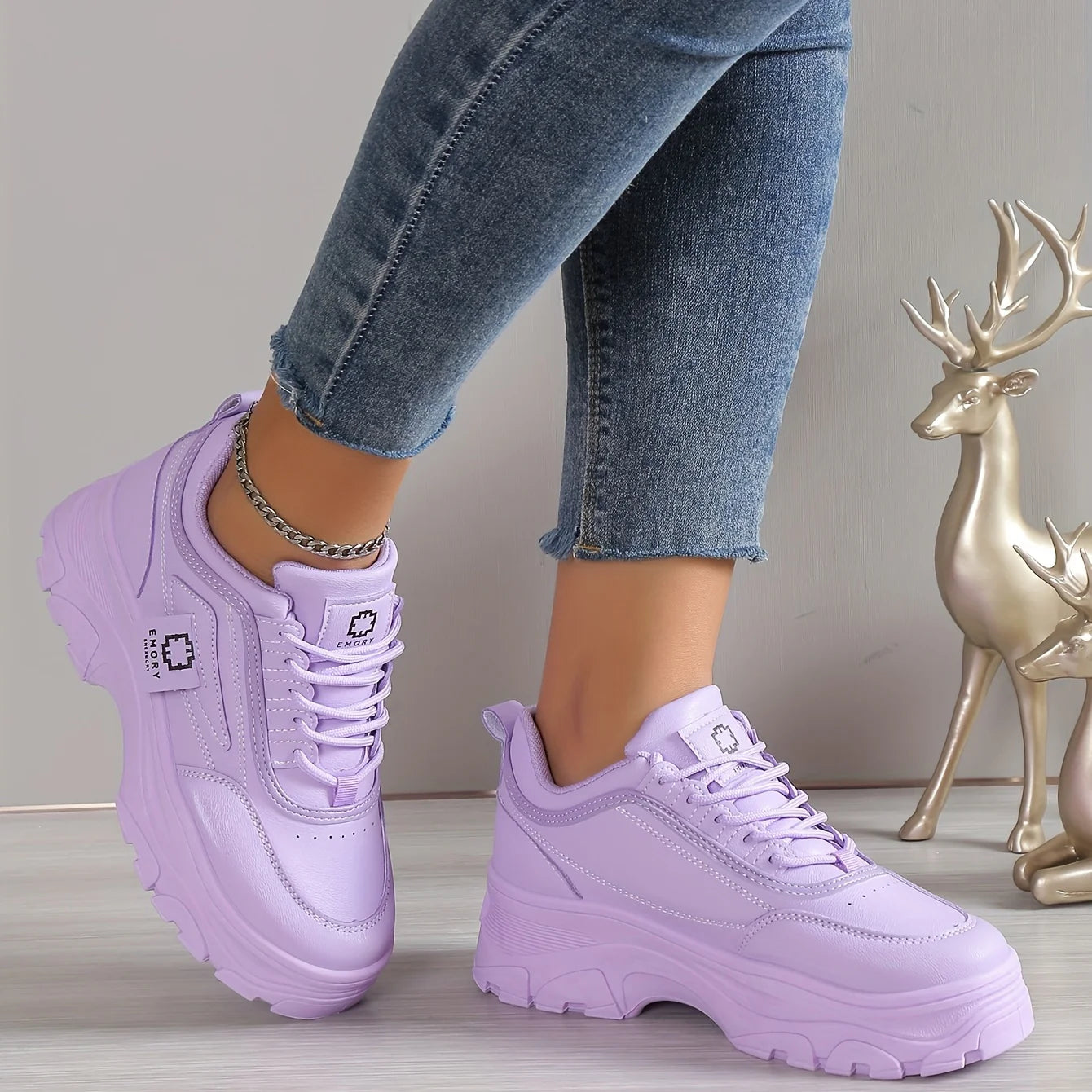 Multi Purpose Womens Chunky Platform Sneakers Ideal for Fitness Walking and Casual Wear