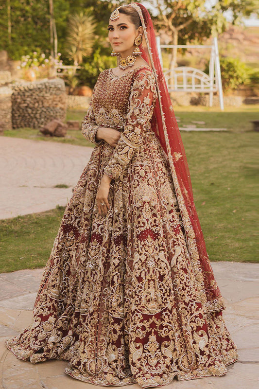 Premium Embroidered Net Maroon Bridal Lehenga Designed for Chic and Traditional Wedding Looks