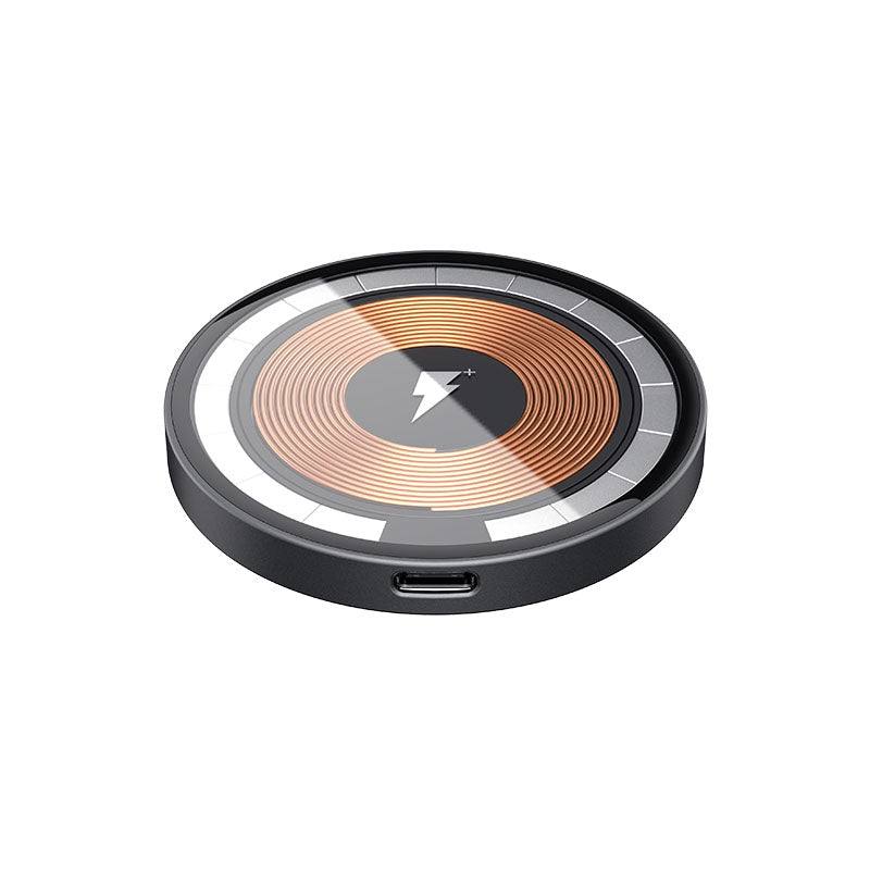 Ultra Slim Wireless Charging Pad with Fast Qi Charging, Strong Magnets, and Tempered Glass Design
