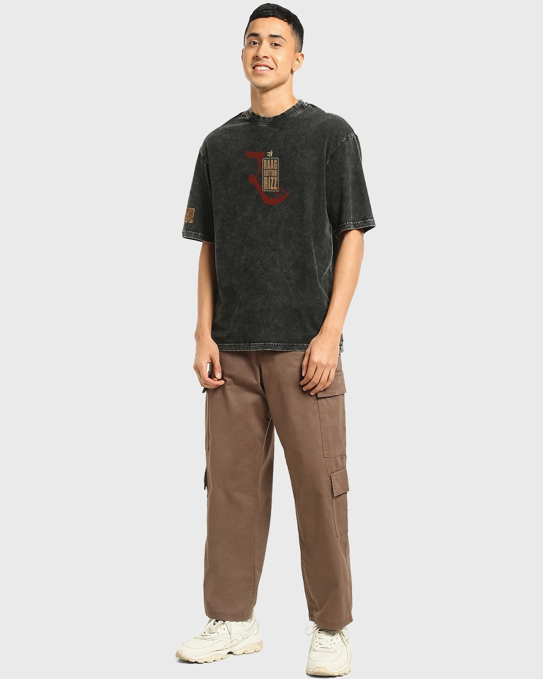 Exclusive Black Freedom Sounds Acid Wash T-Shirt Men’s Oversized Graphic Cotton Top