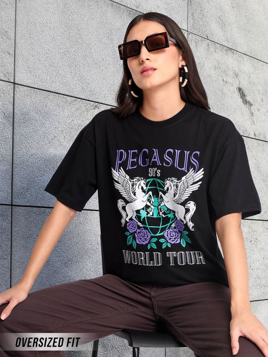 Women’s Oversized Printed T-Shirt with Comfortable Fit and Modern Style Perfect for Daily Wear