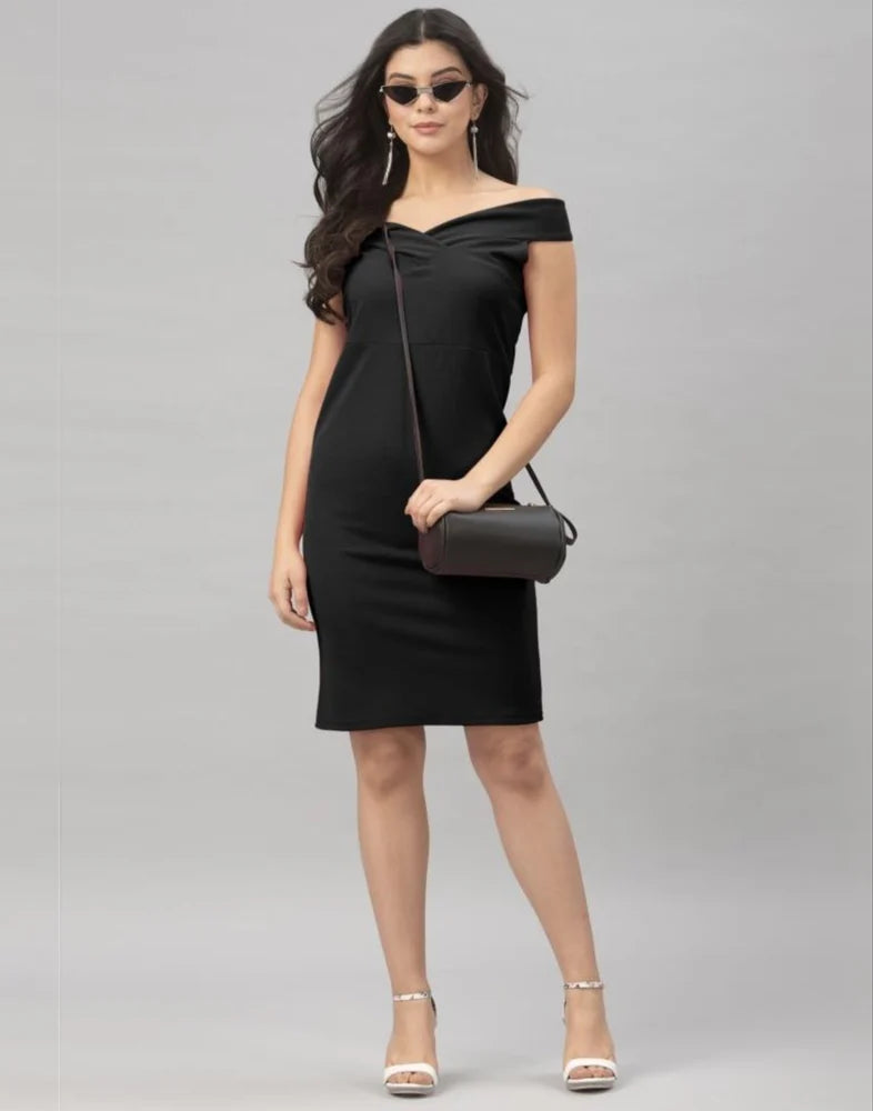 Women’s Bodycon Black Dress Trendy Elegant Outfit for Parties and Events