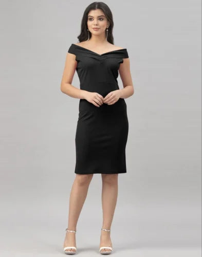 Women’s Bodycon Black Dress Trendy Elegant Outfit for Parties and Events